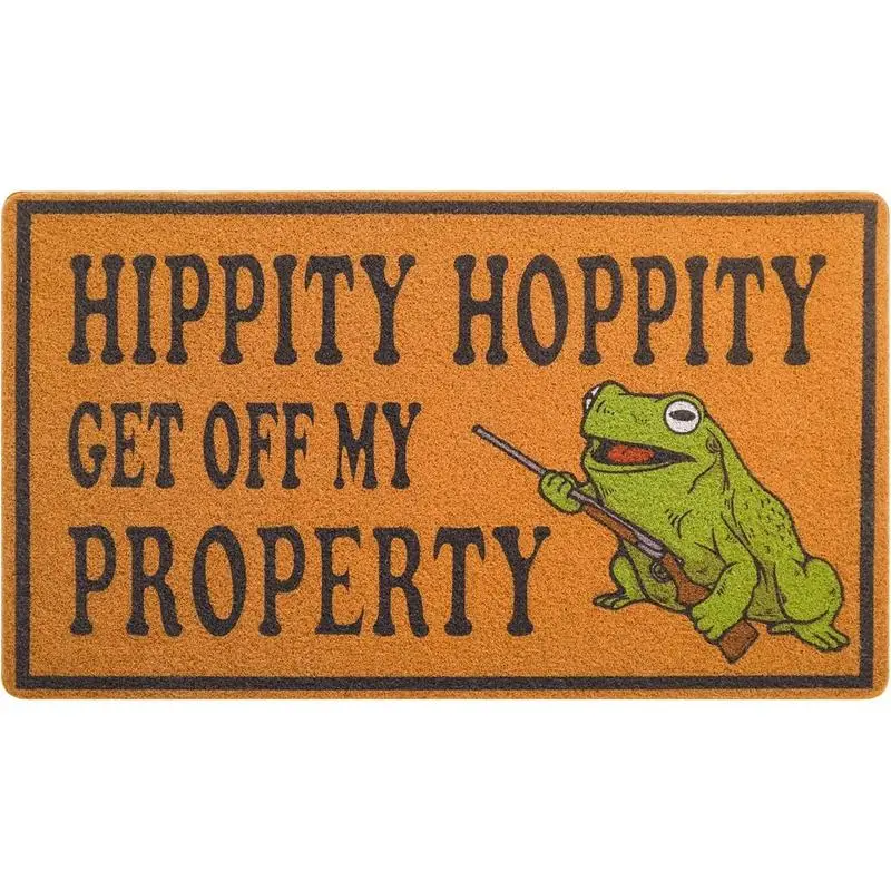 Get Off My Property Funny Frog Mat – Washable, Stain Resistant, Perfect for Indoor Entryway & Living Spaces