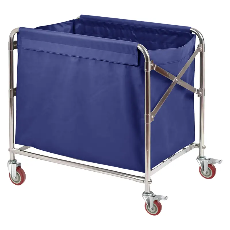 Laundry Storage & Dirty Clothes Sorting Cart Folding Rolling Commercial Cart with Heavy Duty Steel Frame & Waterproof Oxford Bag for Hotel Hospital Salon Large Capacity Foldable collapsible