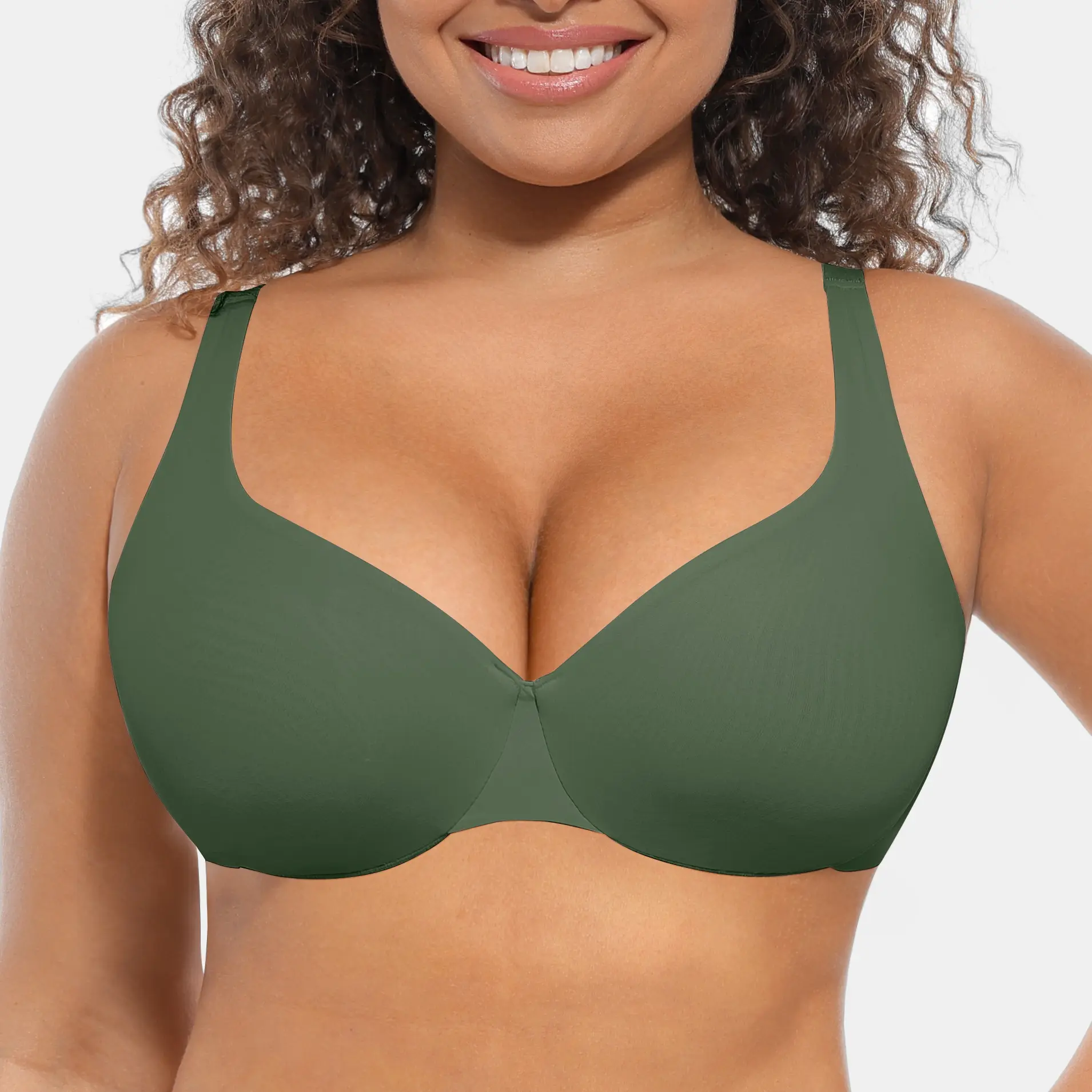 FeelinGirl FeelSoft Minimizer Bras for Women Comfort Underwire Balconette Bras Plus Size Full Coverage No Padded Seamless Everyday Bras Womenswear Comfortable
