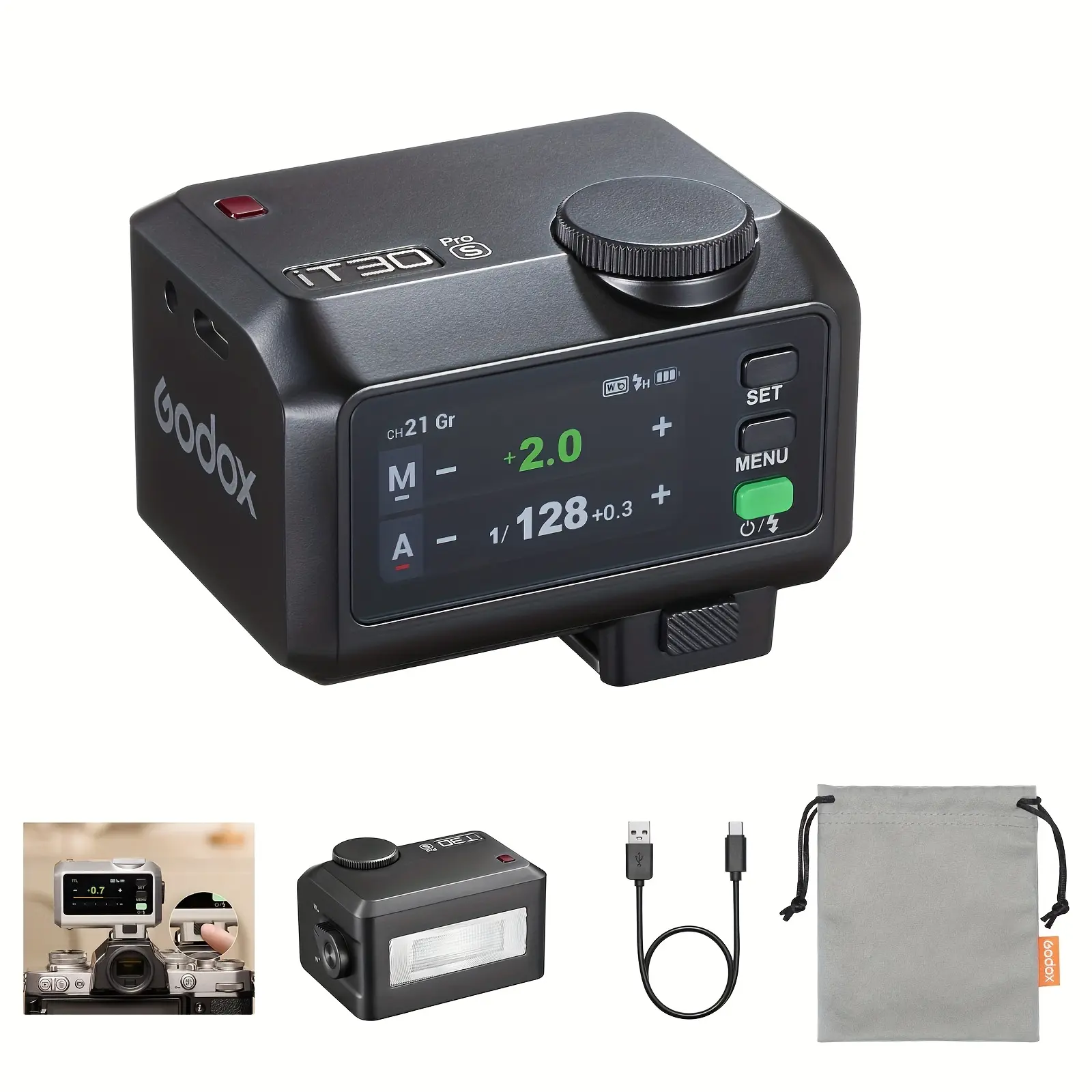 Godox iT30 Pro S Mini Flash for Sony Cameras TTL Auto Exposure HSS 1/8000s 2.4G Wireless Compatible with A7R5 A6400 ZV-E1 FX3 900mAh Battery Quick Release Photography Tool camera  accessories