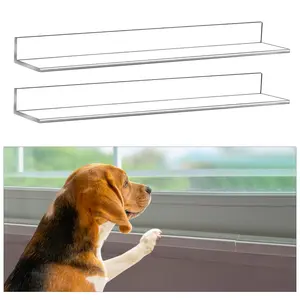 Wenqik 2 Pcs 14.75 x 2.5 Inches Clear Window Sill Protector from Dog Cat Scratching Strong Transparent Protection Against Dog Claw Chewing Slobbering Window Sill Cover