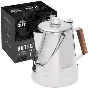 COLETTI Butte Coffee Pot [14 Cup] — Large Camping Coffee Maker — Best Camping Coffee Makers