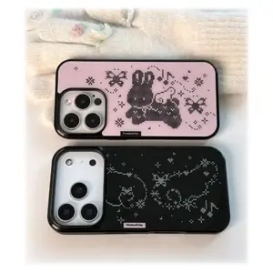 [MagSafe] Pixel Stitch Epoxy Glass Case & Soft Wing Keychain Set