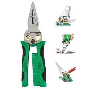 8-in-1 Wire Stripper & Twister, Multi-Function Electrical Pliers with 12V-250V Live/Null/Hot Wire Tester, Audible & Flashing LED Alarms, Professional Tool for Home Improvement & DIY Projects