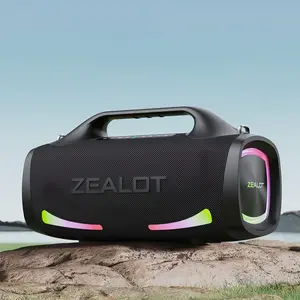 Zealot S79 Wireless Speaker, 100w Big Bluetooth Speaker Portable Outdoor Sound System, Ipx6 Waterproof, Stereo Audio, Long Playtime, Rechargeable Waterproof Speaker, Home Car Party Use.