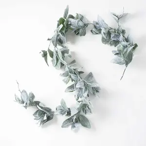 Faux Lamb's Ear Greenery Everyday Spring Summer Table Runner & Mantel Garland