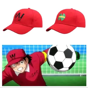 Captain Tsubasa Team Logo Hat Wakabayashi Genzo Cosplay Embroidery Baseball Cap Super Campeones Red Adjustable