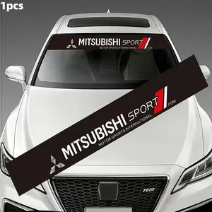 1 Pcs Car Front Windshield Sticker, Customizable Decal for Mitsubishi Models, Automotive Exterior Decoration, Unique Vehicle Accessories