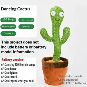 Dancing Cactus Plush Toy, Singing & Talking Dancing Twisting Cactus, Soft Stuffed Animal, Fun Kids Gift, Home Decor Accent, Multifunction