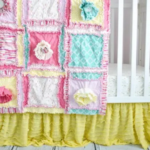 Yellow Crib Skirt Girl Nursery Bedding, Ruffle Bed Skirt Crib Dust Ruffle