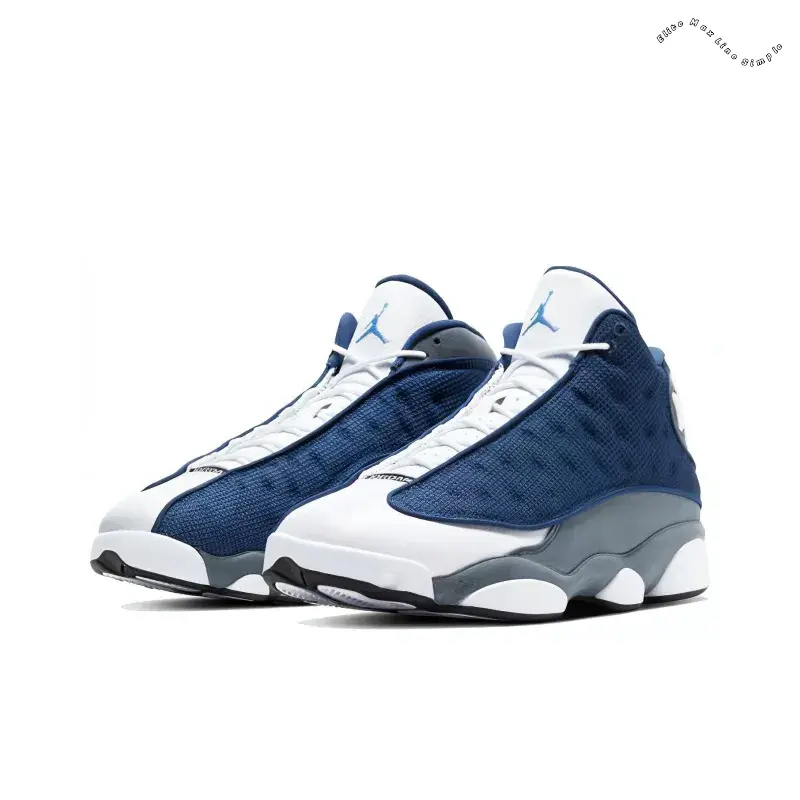 Navy Blue and Flint Grey High-Top Retro Sneakers with Mesh and Suede Upper for Stealth Court Style