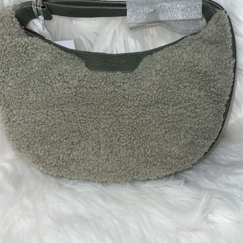 Olive green and leather handbag