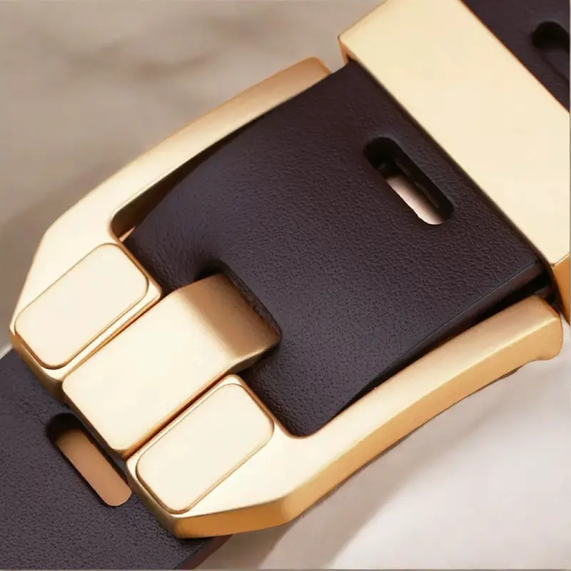 Men's Sleek AutomaticBuckleBeltGenuineFauxwithTexturedSquarePatternBlackSimple&StylishDesignforCasualAttire,CasualWearBeltStylishSquarePatternPolishedAlloyBuckleFauxLeatherBelt