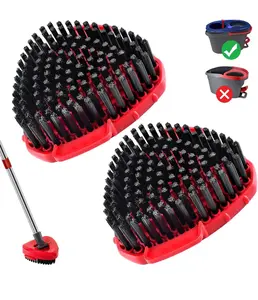 Mop Replace Scrub Brush 2 Pack Upgraded Spin   Compatible O Cedar EasyWring 1 Tank, Great for Kitchen, Deck, Bathroom and Shower Floor