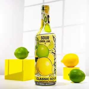 Bar Maxxers Classic Sour Lemon Lime Cocktail Mixer 750 ML Non-Alcoholic Beverage Sugar for Mocktails & Cocktails