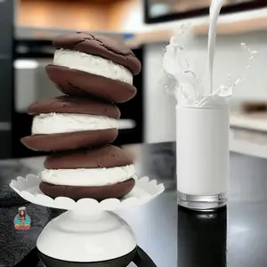 Chocolate Gourmet Maine Whoopie Pies by Smart Whoopies LLC. (Snack Cake) Dessert 6 pack- Vanilla Cream