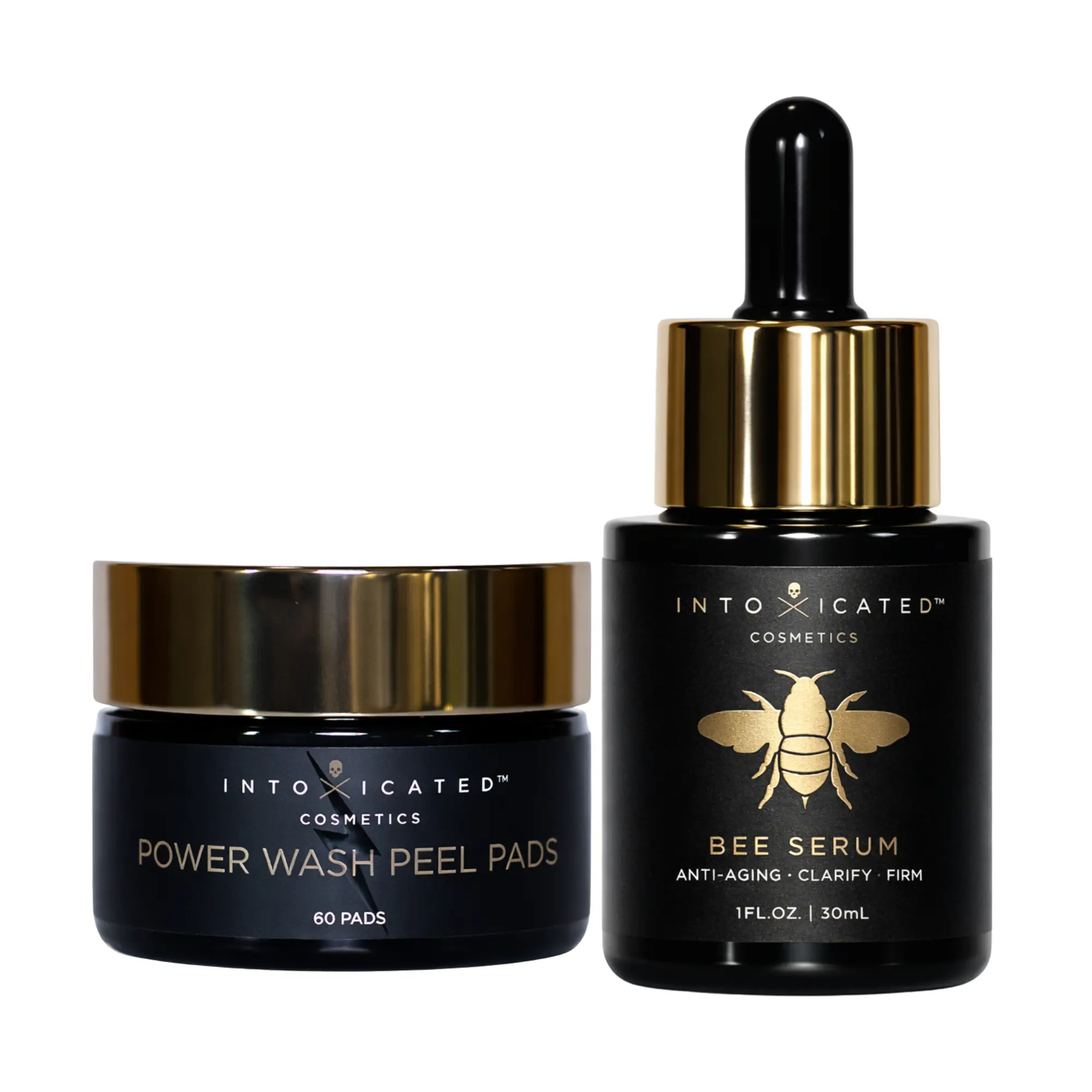 Intoxicated Cosmetics The Breakout Bundle - Bee Serum & Power Wash Peel Pads for Acne-Prone Skin Care Routine