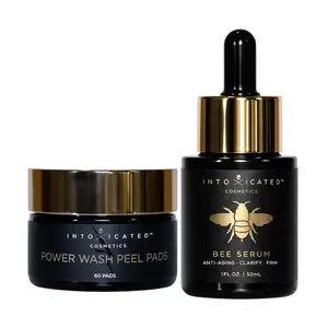 Intoxicated Cosmetics The Breakout Bundle - Bee Serum & Power Wash Peel Pads for Acne-Prone Skin Care Routine