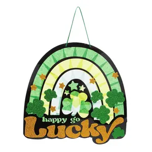 8" St. Patrick's Day Happy Go Lucky Tissue Paper Acetate Sign Craft Kit - Makes 12