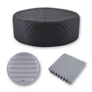 Relxtime Insulation Suit for 2-4 Person 71 inch Round Hot Tub Spa, Inflatable Cover Round Top Lid, Round Thermal Cover & Thickened Mat, Waterproof, Energy Efficiency Saving FathersDayGift