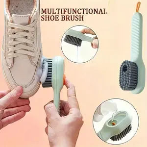 Soft Bristle Shoe Brush, Green Color, 1 Piece, Gentle Cleaning Tool for Sneakers, Leather Shoes, Suede, and Canvas, Effective Dirt Removal with Ergonomic Handle