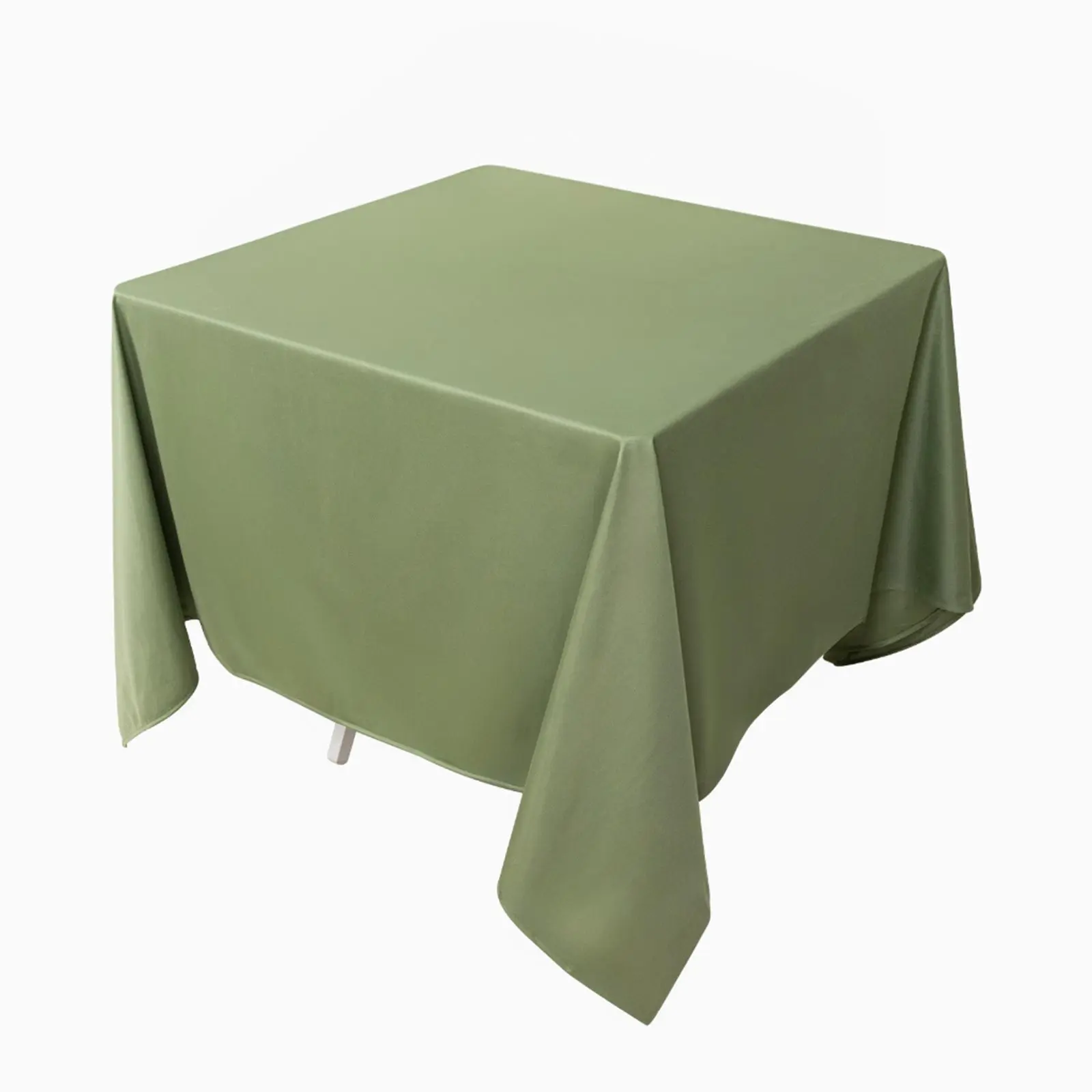 Dusty Sage Green Solid Scuba Square 70"x70" Tablecloth - Wrinkle-Free, Stain-Resistant, Classic, Machine Wash Table Cover for Hospitality, Event Table Decor