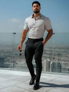 Men's Solid Color Slant Pocket Chino Pants, Regular Fit Casual Comfy Trousers for Daily Wear, Men's Bottoms for All Seasons