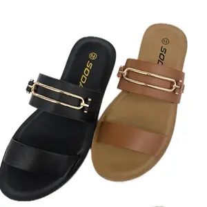 WOMENS SLIDE SANDAL WITH GOLD DETAIL SCENT-S Walking Shoes