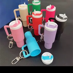 Tumbler Cup Lip Balm Holder Keychain Accessory - 3D Printed, Multicolor