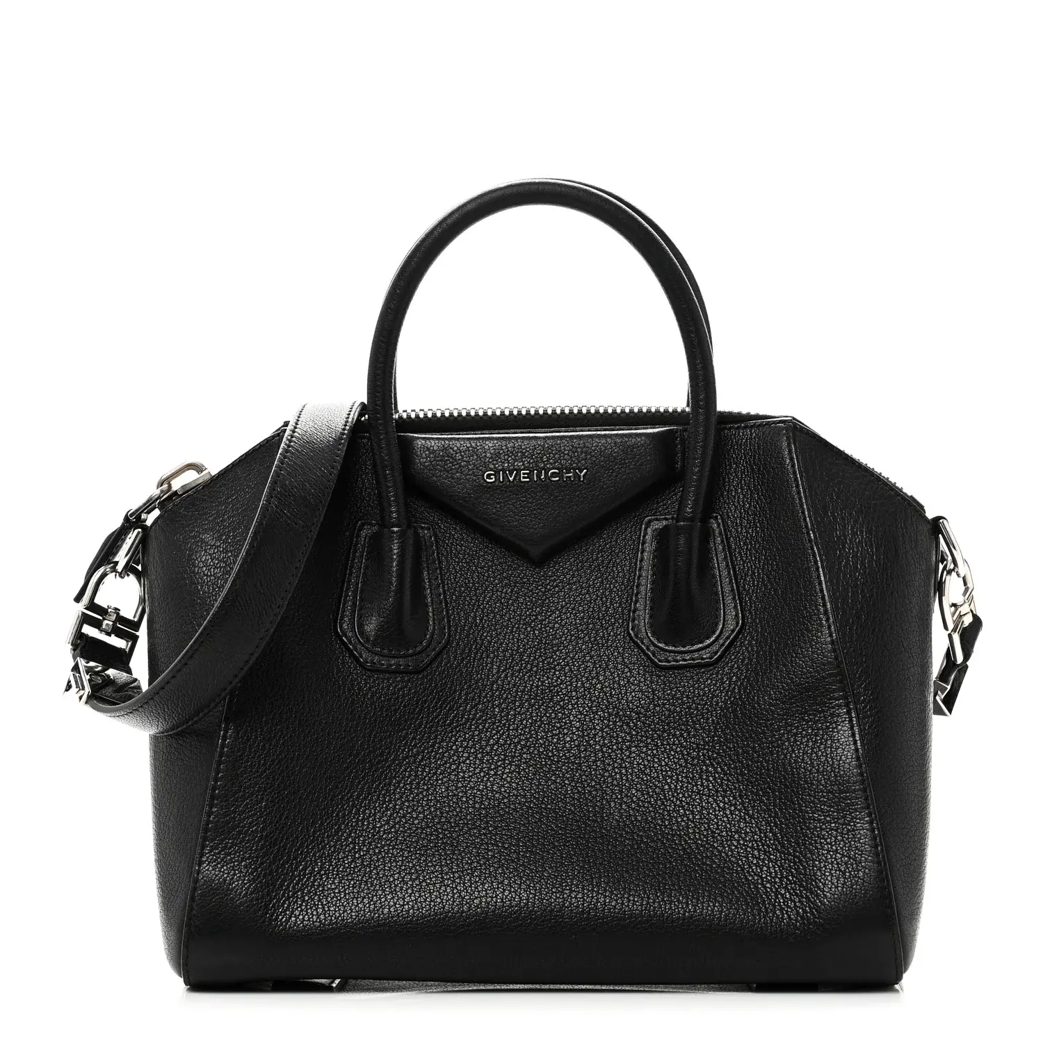 Pre-owned GIVENCHY Sugar Goatskin Shoulder Bags Small Antigona Black