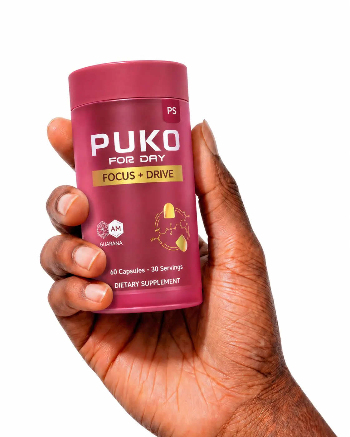 PUKO For Day  Focus Capsules, Phosphatidy+lserine + Guarana Extract, 60 Capsules，Focus & Drive, for DAY