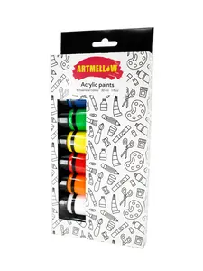 Professional Acrylic Paint Tubes, 30 ml, 8 Basic Colors, Begginers Friendly, For Kids or Adults, Non Toxic Acrylic Paint Set, Great for any surface, crafts or canvas painting