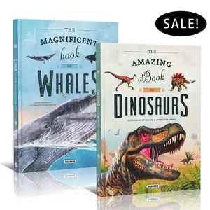 【2-Book Set】The Amazing Book Dinosaurs + The Magnificent Book Whales | Fun Facts, Giant Fold-Out Pages, Kids Science Learning