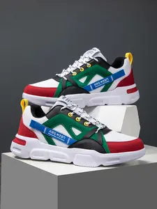 Men's Casual Sport Shoes, Fashion Letter Pattern Front Lace-Up and Outdoor Skateboarding Shoes, Trending Shoes