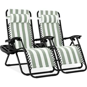 Best Choice Products Set of 2 Zero Gravity Lounge Chair Recliners for Patio, Pool w/ Cup Holder Tray Best Choice Products Set of 2 Zero Gravity Lounge Chair Recliners for Patio, Pool w/ Cup Holder Tray