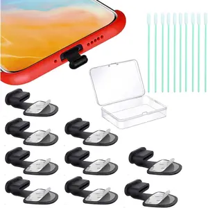 USB C-Type Anti Loss Dust Plugs, USB C-Type Port  Dust Covers, with Detachable Adhesive for Mobile Phone,Compatible with 15, 16 Plus Pro Max..., All USB C Ports