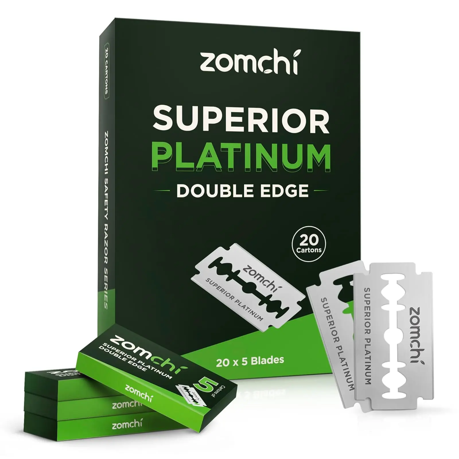 Double Edge Razor Blades, 100 Counts Safety Razor Blades for Shaving, Platinum Stainless Steel Shaving Blades for Men and Women, Fits All Standard Double Edge Razors