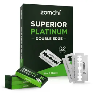 Double Edge Razor Blades, 100 Counts Safety Razor Blades for Shaving, Platinum Stainless Steel Shaving Blades for Men and Women, Fits All Standard Double Edge Razors
