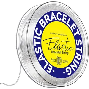 0.8mm Elastic Strings for Bracelets,  Stretch Bead Cord for  Making, Clear Stretchy Elastic String Cord for Beading, Transparent Thread for Bracelet Necklace Making