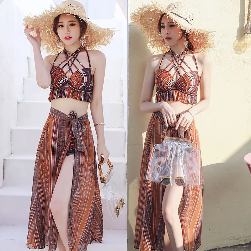Women's 2-Piece Split Bikini with Long Tassels - New Korean Style Swimwear for Hot Spring, Seaside Vacation - Bikinis for Women, Korean Ins