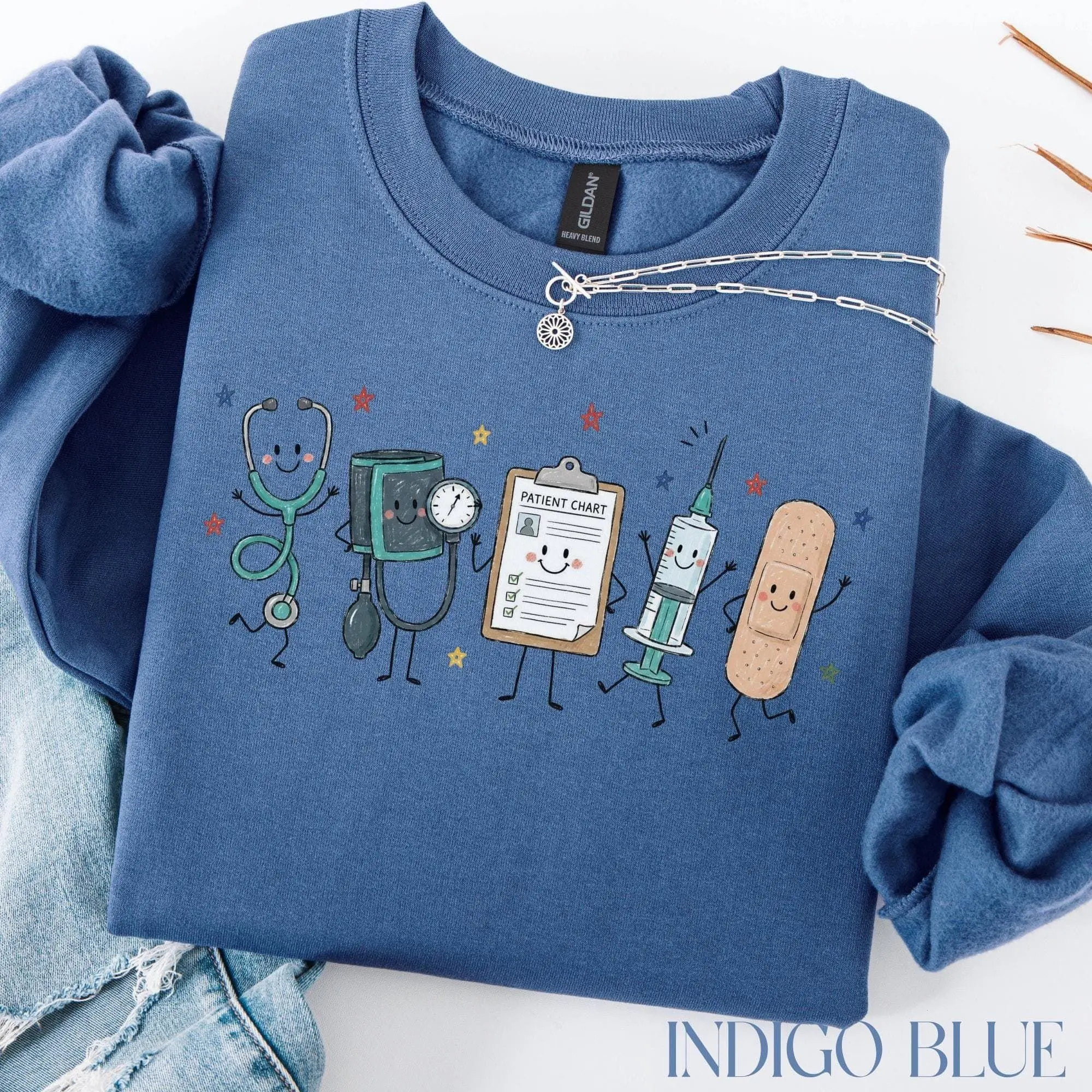 Women's Oversized Soft Fleece Breathable Medical Assistant T-Shirt - Everyday MA Gift, CMA Crewneck Sweatshirt, Doodle Sweater, Style