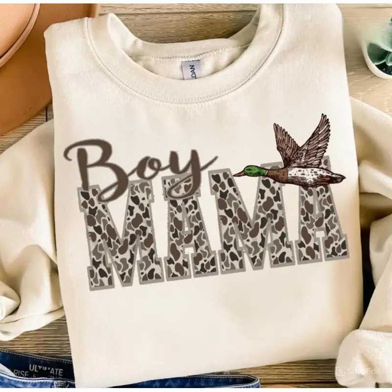 Camo Boy Mama Sweatshirt T-Shirt, Boy Mama Duck Hunting Shirt, Duck Camo Shirt, Camo Mama Hoodie, Old School Camo Shirt, Hunting Season Gift For Her#streetwear tees#oversized tee#outfit of the day#teeshirts