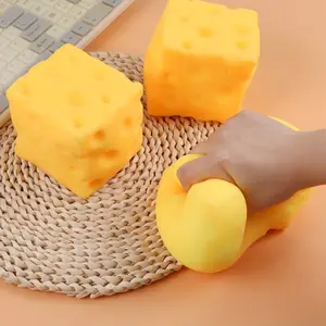 Squishy Square Cheese Squeeze Toys Slow Rebound Push Stress Relief Sensory Toy Soft Butter Cheese Fidget Toy Christmas Present