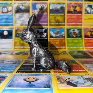 Umbreon Ornamental Style Hand Painted Statue/ Sculpture Pokémon Decor Gold/Silver