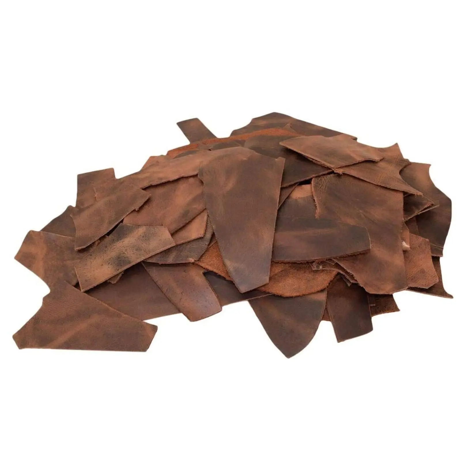 10 LB Scraps Tooling Crafts 100% Cowhide Full Grain Leather 5/6oz (2-2.4mm) Brown Colors
