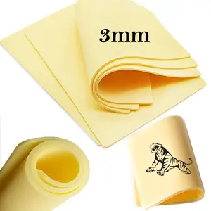 Fake Skin 3MM, Urknall 2PCS Tattoo Skins A4 Size Practice Skins Silicone Tattoo Skin 12'' * 8'' Blank Practice Skins Double Sides Skin Practice for Beginners and Artrists Tattoo Supplies