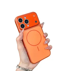 Aesthetic Corning Glass Matte Magnetic Plated Phone Case Anti-Scratch Anti-Fingerprint for iPhone17 Series iPhone16-15-14-13 Western Minimalist CrossBorder Viral Design German Bayer PC Material 2405