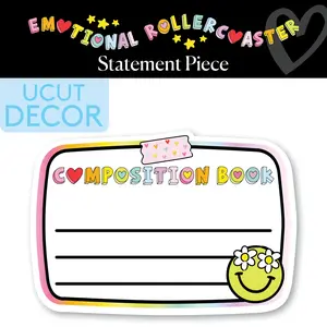 Rainbow Pastel Composition Notebook Statement Piece | Emotional Rollercoaster