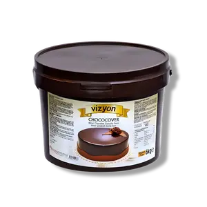 Vizyon Chococover Bitter Chocolate Ganache Sauce (13.23 lbs / 6 kg) - Dual-Purpose Coating & Filling Base
