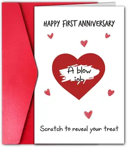 Scratch First Anniversary Card for Men, Funny One Year Anniversary Card for Boyfriend Husband